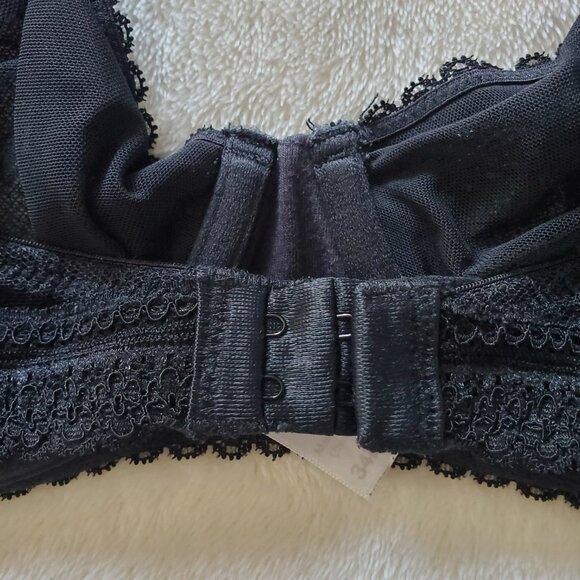 Apt. 9 Unlined Mesh and Lace Bra Black 34B - Picture 3 of 8